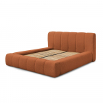 Oranž polsterdatud kaheinimesevoodi koos panipaiga ja voodip&otilde;hjaga 160x200 cm Denali - Bobochic Paris