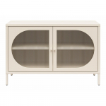 Kreem metallist vitriinkapp 100x64x40 cm Luna - St&oslash;raa