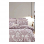 Roosa Renforc&eacute; puuvillane pikendatud voodipesu kaheinimesevoodile koos linaga/4-osaline 200x220 cm - Mila Home