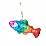 Klaasist k&auml;sit&ouml;&ouml; j&otilde;ulukaunistus 7cm Rainbow Trout - Sass & Belle
