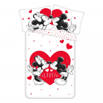 Punane ja valge puuvillane laste voodipesu 140x200 cm Mickey and Minnie "Love" - Jerry Fabrics