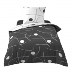 Valge-tumehall mikrokiust voodipesu &uuml;hekohalisele voodile 140x200 cm Sonate - douceur d'int&eacute;rieur