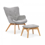 Hall velvetist tugitool koos jalatoega Niko - Ropez