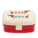 Punane-kreem laste suupistekarp Sausage Dog - Rex London