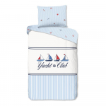 Valge-sinine puuvillane voodipesu &uuml;heinimesevoodile 140x200 cm Yachtclub - Good Morning