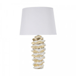 Valge/kuldne keraamiline laualamp tekstiilist varjuga (k&otilde;rgus 53 cm) Glam Space - Mauro Ferretti