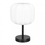 Valge/matt must metallist laualamp tekstiilist varjuga (k&otilde;rgus 30 cm) Madleine - Reality