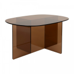 Pruun klaasist diivanilaud 60x80 cm Linea - Zuiver