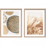 Tr&uuml;kitud pildid 2 tk komplektis koos raamiga 30x40 cm Full Beige - Styler
