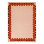 Oranž/naturaalne k&auml;sitsi kootud villane vaip 160x230 cm Wiggle Wool - Flair Rugs