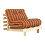 Oranž/pruun futon/puidust tool Roots - Karup