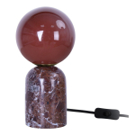 Burgundiapunane marmorist laualamp (k&otilde;rgus 20 cm) Lazio Sphere - Leitmotiv