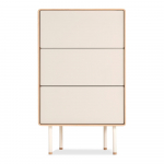 Valge k&otilde;rge tammepuidust kummut 60x100 cm Fina - Gazzda