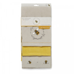 Komplekt 3 beeži ja kollast puuvillast k&ouml;&ouml;gir&auml;tikut Bumble Bees Bumblebees - Cooksmart &reg;