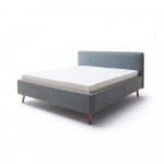 Sinakashall polsterdatud kaheinimesevoodi koos voodip&otilde;hja ja panipaigaga 180x200 cm Mattis - Meise M&ouml;bel