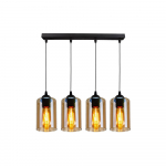 Must rippvalgusti klaasist lambivarjundiga 10x65 cm Bistro - Candellux Lighting