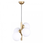 Kuldne-valge klaasist varjuga rippvalgusti &oslash; 15 cm Forte &ndash; Squid Lighting