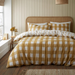 Kollane flanell voodipesu &uuml;heinimesevoodile 135x200 cm Gingham Check - Catherine Lansfield