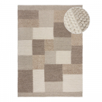 Beež k&auml;sitsi kootud villaseguga vaip 160x230 cm Minerals Patchwork - Flair Rugs