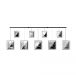 Mustad metallist seinaraamid 9 tk komplektis 223x77,5 cm Exhibit - Umbra