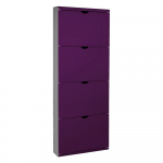 Lilla hingedega metallist jalatsiriiul 51x138x16 cm - Household Pleasure