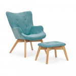 T&uuml;rkiissinine velvetist tugitool koos jalatoega Niko - Ropez