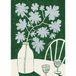 Plakat 30&times;40 cm Blue Flowers & Red Wine &ndash; The Poster Club