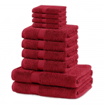 Punased froteest puuvillased k&auml;ter&auml;tid ja saunalinad komplektis 10 tk Marina &ndash; Restilo