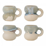 Sinised/kreemid kivikeraamikast kruusid 4tk komplektis 400 ml Luna - Bloomingville