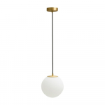 Valge/kuldne ripplamp klaasist varjuga, &oslash; 10 cm Brisia - Kave Home