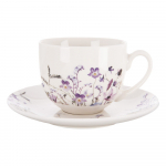 Valge/lilla portselanist tass 280 ml Louka - Orion