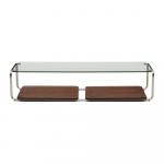 Tumepruun diivanilaud klaasist pealispinnaga 60x140 cm Tarsel - Kave Home
