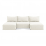 Kreem sametist panipaigaga nurgadiivanvoodi (U-kujuline) Kalena - Makamii