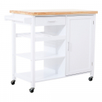 Kummipuust serveerimislaud ratastel 48x105 cm Frankfurt - Premier Housewares