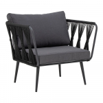 Must metall/polsterdatud aiatool Pavone - Bloomingville