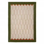 Roheline/naturaalne k&auml;sitsi kootud villane vaip 120x170 cm Apex Border Wool - Flair Rugs
