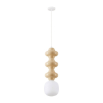 Valge/kreemikas keraamiline ripplamp klaasist varjuga, &oslash; 18 cm Clio - Nova Luce
