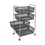 Ratastega riiul tumehall-h&otilde;bedane 46x78 cm - Metaltex