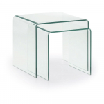Klaasist diivanilauad 2tk komplektis 50x50 cm Burano - Kave Home