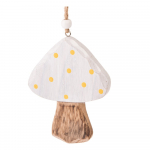 3 valge puidust seene rippuvate kaunistuste komplekt - Dakls