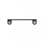 Mustast terasest seinariiul tammepuust detailidega, 2 konksuga, pikkus 70 cm. Hook - Gazzda