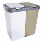 Valge-beež plastikust pr&uuml;gikast sorteeritud j&auml;&auml;tmete jaoks 2x20 l Duo Dust - Orion