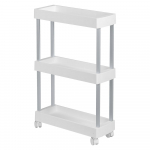 Valge plastikust ratastega riiul 45x80 cm Mino - Wenko