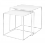 Valge metallist kohvilaud 2 tk 40x40 cm komplektis Fera - Blomus