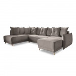 Helepruunist velvetist nurgadiivanvoodi (vasak nurk/"U") Lazy Lukka - Miuform