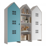 Valge-helesinine avatud laste riidekapp 173x171,5 cm CASAMI BRUGES - Vipack