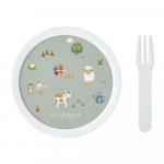 Laste suupistekarp koos kahvliga Little farm - Mepal