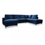 Tumesinine velvetist diivanvoodi (paremas nurgas) Lofty Lilly - Miuform