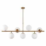 Valge-kuldne laevalgusti klaasist varjuga 40x113 cm Fazli - Opviq lights