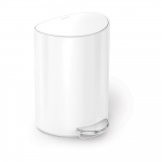 Valge pedaaliga metallist pr&uuml;gikast 6 L - simplehuman